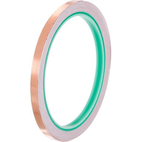 Cuivre Feuille Ruban 0.24 pouce x 33 Pieds 0.05mm Épais Double Face Conducteur Adhésif EMI Blindage pour Électronique, Circuits, Mise À La Terre (1/5)