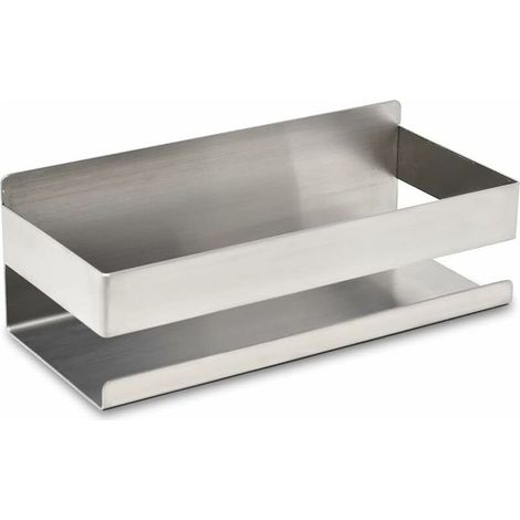 Etagere salle de bain pour shampoing et gel douche - Rangement douche Acier Inox chromé - Etagere douche sans percage - Support douche à ventouse - Porte savon douche argenté (1/5)