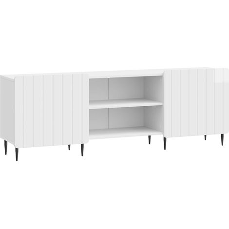 Meuble TV  Banc TV  Armoire TV Blanc brillant 150 x 31 x 52 cm Bois d'ingénierie