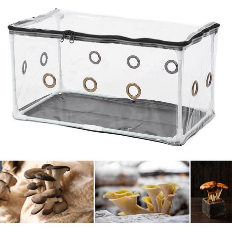[Kit de cultivo micológico] Caja de ventilación fija para el cultivo de setas, conjunto de tienda de cultivo de PVC transparente con 29 piezas. (1/5)