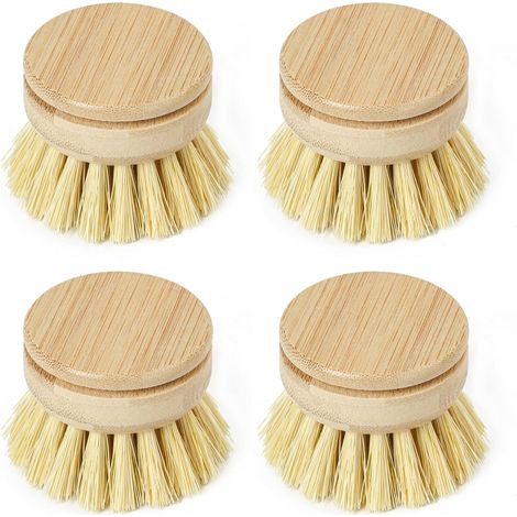 Jungle Culture Austauschköpfe für Öko-Spülbürsten • 4 Weiche Holz-Waschbürstenköpfe • Austauschbare Weiche Borsten • Natürliche Spülbürsten • Zero-Waste-Reinigung (1/5)