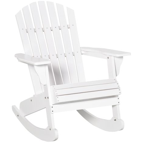 Fauteuil de jardin Adirondack blanc 77 x 94 x 97 cm, fauteuil à bascule résistant aux intempéries, idéal pour le jardin et le balcon – 1 pièce, livraison sur place (1/5)