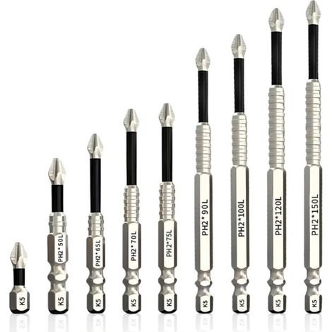 Juego de 9 puntas antideslizantes K5, Acero inoxidable, 25 a 150 mm, Duraderas, Ergonómicas y antideslizantes, Para bricolaje (1/5)