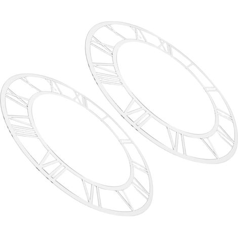 2pcs Décorations de Miroir D'horloge Rondes en Acrylique Argenté Effet Miroir et Placement Ajustable pour Entrée et Décoration Intérieure (1/5)