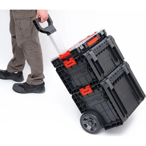 Orion91oficial® professional trolley for tools, modular design, stackable, includes telescopic handle and wheels, dimensions 45 x 39 x 69 cm, perfect for easy transport and organization of your tools. (1/5)