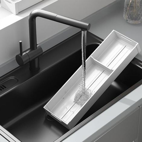 Servierwagen-Organizer mit Aluminium-Trennwand – Ablage für Besteck und Küchenschubladenorganisation (1/5)