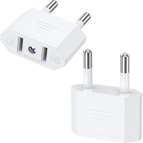 2 Pièces Adaptateur USA vers France, pour Voyage US vers EU (1/5)