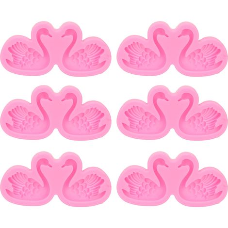 6 pièces Moule à Pâtisserie en Silicone 3D Cygne, Antiadhésif Sans BPA pour Décorations Chocolat et Gâteaux, DIY Artisanal (1/5)