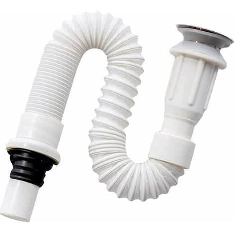 YMYNY siphon lavabo, siphon gain de place, flexible evacuation lavabo, Bonde pour lavabo, extensible de (1/4)