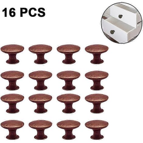Lot de 16 boutons de tiroir vintage – Boutons ronds de 30 mm pour placards, commodes et meubles