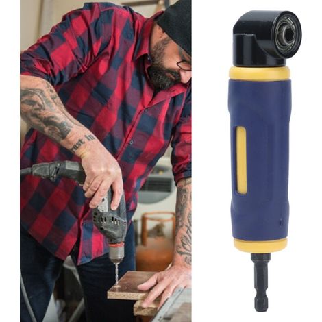 Adaptateur de perceuse à Angle droit de 1/4 pouces, tournevis à tige hexagonale coudée à 90 °, support de foret (1/5)