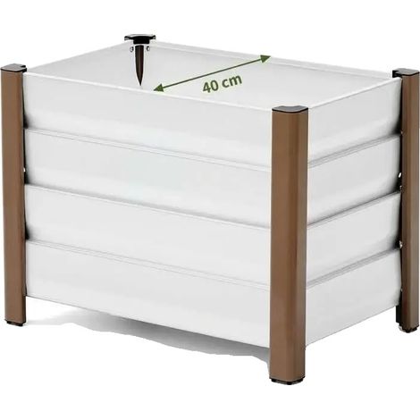 Cama de jardín, aluminio resistente, diseño seguro, blanca, 604045 cm (1/2)