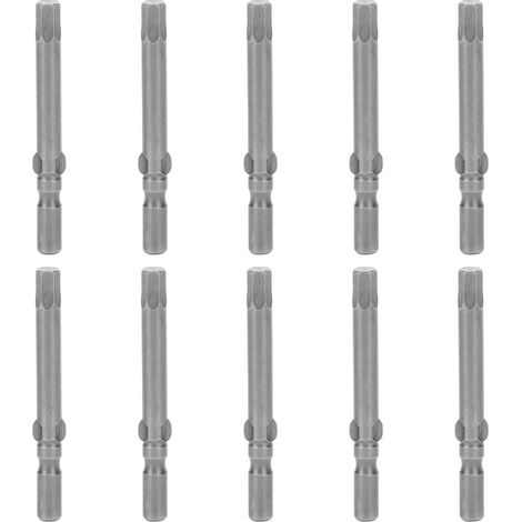 10 embouts de tournevis magnétiques S2 acier allié hexagonaux 5mm pour outils à main (1/5)