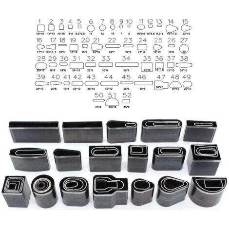52 Pcs Outils de Coupe Cuir Kit Poinçon à Main Découpeur pour Maroquinerie Artisanat Travail (1/4)