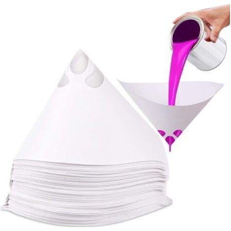 Lot de 120 filtres à peinture coniques en papier jetables - 100 filtres en maille pour peinture de voiture (1/5)