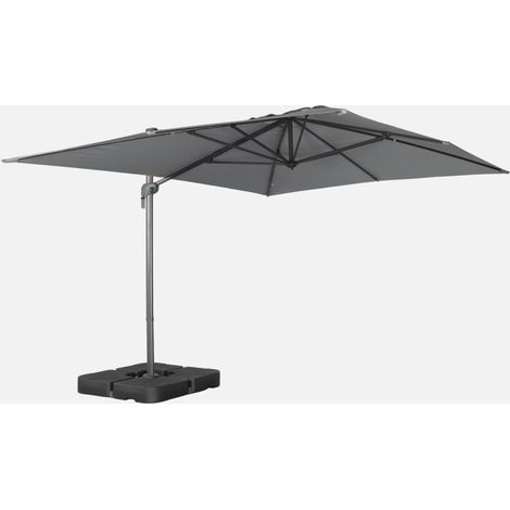Parasol rectangular excéntrico, 3x4m + placas de lastre 50x50cm