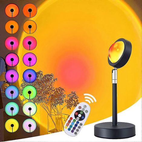 Sonnenuntergangslampe, Heimdekorationsprojektor mit 16 Farben und 4 Modi, farbwechselnde Lampe, Sonnenlichtprojektion, Geschenk für Kinder (Klassisch) (1/5)