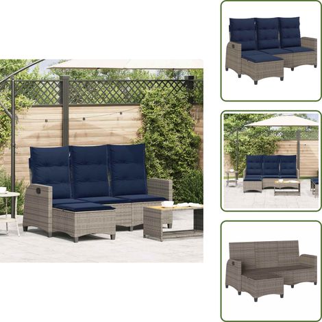 Canapé de jardin inclinable coussins forme de L gris polyrotin - Canapé De Jardin Inclinable - Canapés De Jardin Inclinables - Canapé D'extérieur - Canapé Inclinable (1/5)