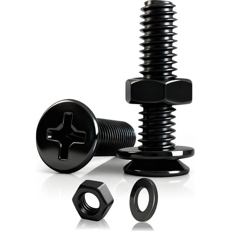 60 Pcs Vis M2x20mm à Tête Fraisée Cruciformes et Écrous, Noir Boulon et Écrous et Rondelles en Acier au Carbone, Plate Visserie Boulon à Tête Cruciforme pour Mobilier Mécanique (1/5)