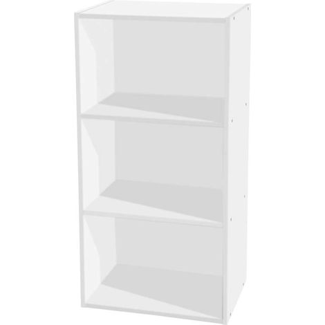 Libreria 3 ripiani bianca - 40 x 29 x 80 cm per ufficio o salotto (1/3)
