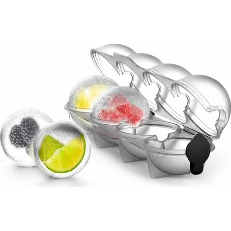 Moule à glaçons ronds à 4 trous, moule à glaçons pour whisky, silicone, 4 trous connectés (1/4)