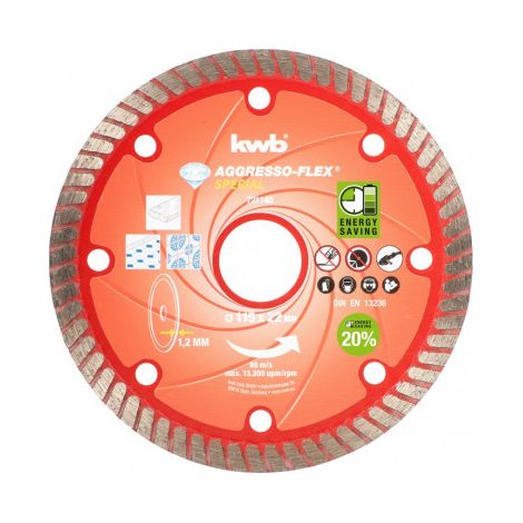 Kwb diamante porcelánico Akku-Top 115x1,2 mm 721140 (1/3)