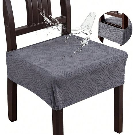 2 housses de chaise de salle à manger extensibles en jacquard, amovibles et lavables, protecteur de coussin, housses arrière, accessoires de chaise de salle à manger 2026 (1/4)