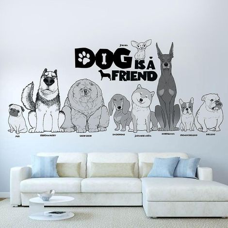 dcoration De Jardin D'enfants De Chien, Autocollants Muraux De Chien Mignon, Art De Mur De Jardin D'enfants Pour Des Chambres De Bb, De Fille, De (1/5)