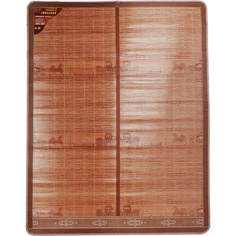 Tapis de lit rafraîchissant Double face pliable en bambou 195x150 cm pour literie été