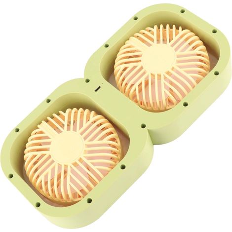 Ventilateur de bureau double tête innovant, rechargeable par USB, portable, idéal pour les bureaux d'étudiants, les dortoirs et les petites tables. (1/5)
