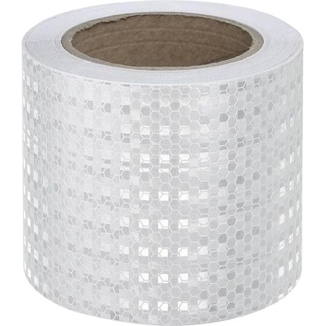 White Reflective Tape, 10 cm x 10 m, Reflective Safety Warning Strips, Self-Adhesive Stickers for Car, Truck, Motorcycle, Boat, Bicycle, Trailer (1/5)