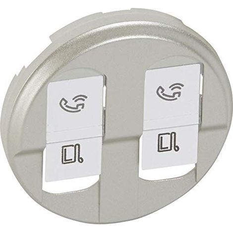 LEGRAND CÉLIANE ENJOLIVEUR PRISE RJ45 DOUBLE TITANE - 068552 (1/2)
