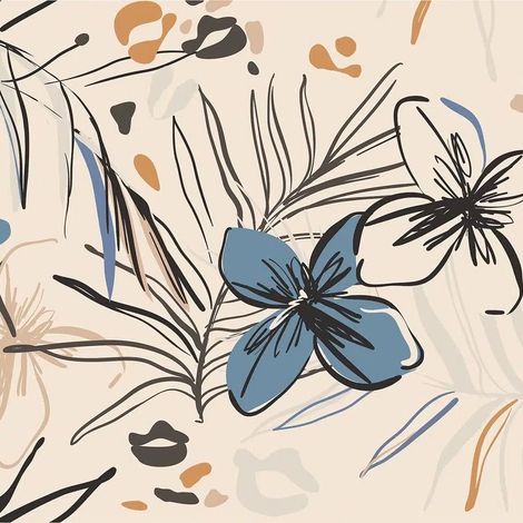 papier peint panoramique fleurs beige - Sanders & Sanders (1/4)