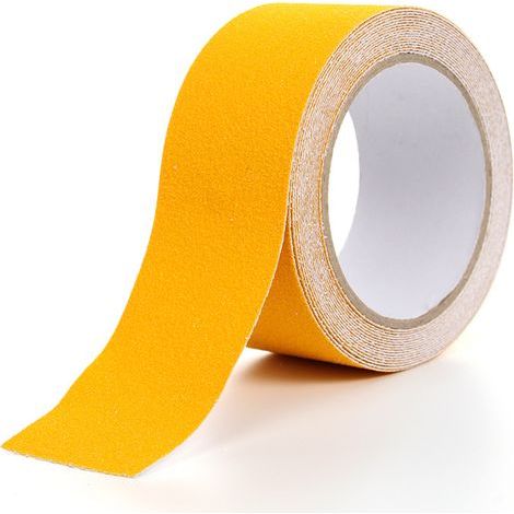 Yellow 5cm x 5m, adhesive anti-slip strip for stairs, friction, safety abrasive, for indoor and outdoor use, high traction (1/3)