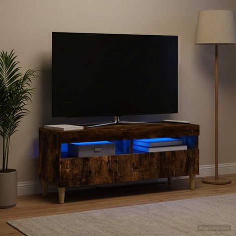 vidaXL Mueble de TV LED Roble Ahumado Madera de ingeniería (1/5)
