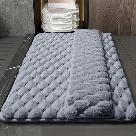 Tapis de bain antidérapant à mémoire de forme pour salle de bain, absorption rapide, gris, adapté à l'entrée de douche, 40x60cm, en mousse (1/5)