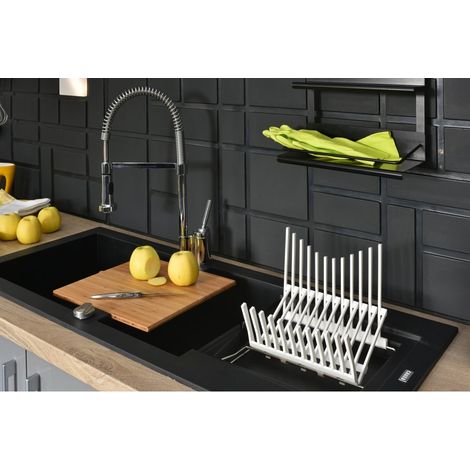 Carea Cuisine & Bain – Évier à encastrer KATLA 2 bacs – Carealith® résistant aux chocs et à la chaleur – Dimensions 118x50x20.5 cm – Fabriqué en France (1/5)