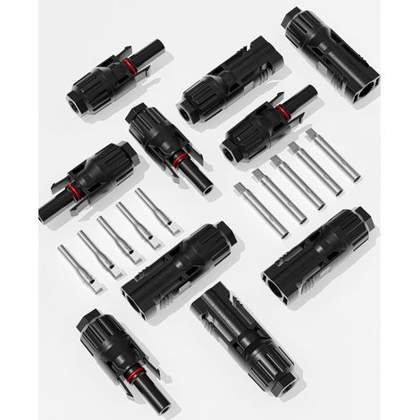 Kit Connecteur Solaire à Raccords Auto-verrouillables pour Câbles 2.5–6mm² Connecteur Solaire 1500V, Cuivre Étamé, Isolation PPO Anti-UV, IP68, Auto-Verrouillable, Résistant Températures (1/5)