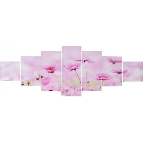Toile de décoration murale kit de 7 pièces 140x50cm motif fleur DEC04043 (1/4)
