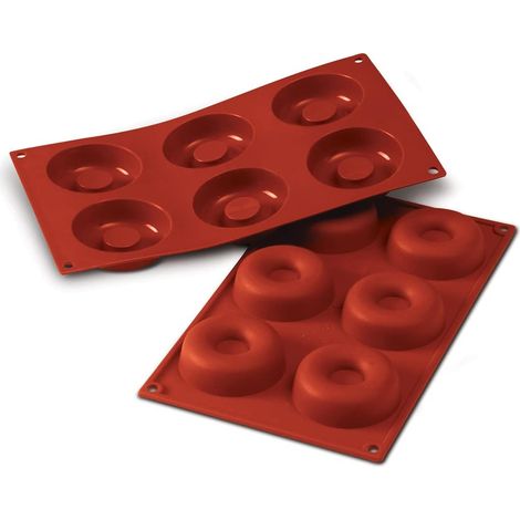 Silicone Savarin Mold 6 Cavities Terracotta