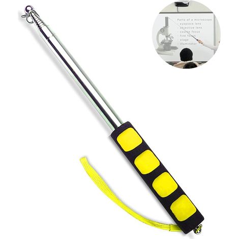 Pointeur télescopique portable, 2 m, acier inoxydable, poignée souple, multicolore, 26 cm rétracté, pour les enseignants (1/5)