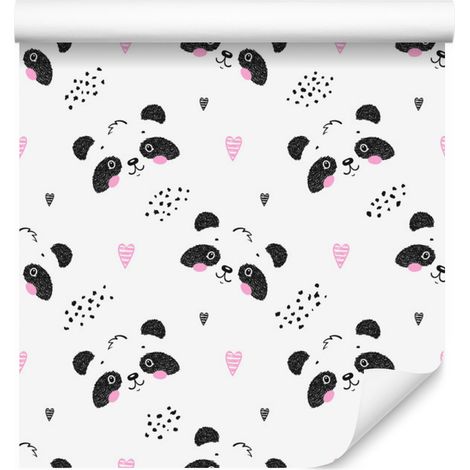 Papier peint Pandas parmi les cœurs pour salon et chambre 50x1000 cm (1/5)