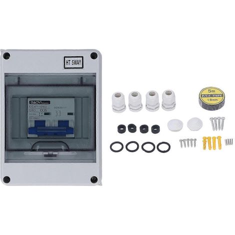 Leitungsschutzschalter (MCB) für PV-Kombinationsbox, Trennschalter 500 V DC mit wasserdichter IP65-Verteilerbox