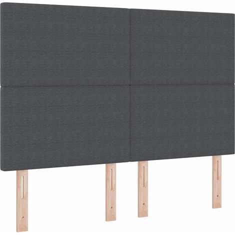Tête de lit Gris foncé 160 cm Tissu en velours côtelé (1/5)