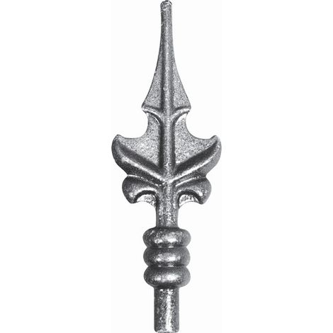 Pointe de lance - H145mm L50mm Ø12mm -Avec tige pour manchonner dans un tube creux -  Fer forgé - À souder - DECO FER FORGE