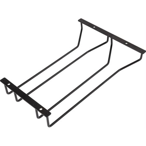 12" Black Wine Glass Holder, Under Shelf Wine Glass Holder, Under Cabinet Stemware Holder, Under Cabinet Wine Glass Holder, 2 Rows (1/5)