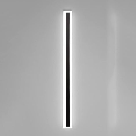 Applique murale en aluminium avec abat-jour en acrylique, applique murale extérieure étanche IP65, appliques murales linéaires simples modernes pour murs extérieurs, appliques murales LED 6000K (1/5)