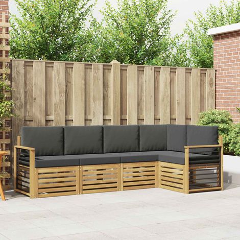 vidaXL Outdoor-Sofagarnitur 5 pcs Weiß und Anthrazit (1/5)
