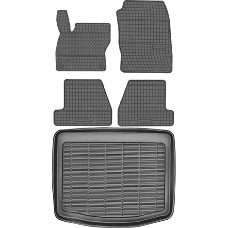 Juego de alfombrillas de goma para coche y maletero para Ford Focus III Hatchback (2010-2018).
