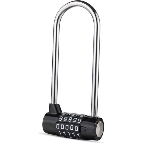 Poignée de porte d'armoire à longue poutre, cadenas à combinaison, cadenas de salle de sport, cadenas de sécurité pour bagages, armoire, noir